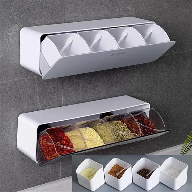 4 In 1 Seasoning Box Combination Set Wall-mounted Seasoning Storage Box Sugar Salt Spices Container Organizer Kitchen Supplies бежевий
4 In 1 Seasoning Box Combination Set Wall-mounted Seasoning Storage Box Sugar Salt Spices Container Organizer Kitchen Supplies бежевий