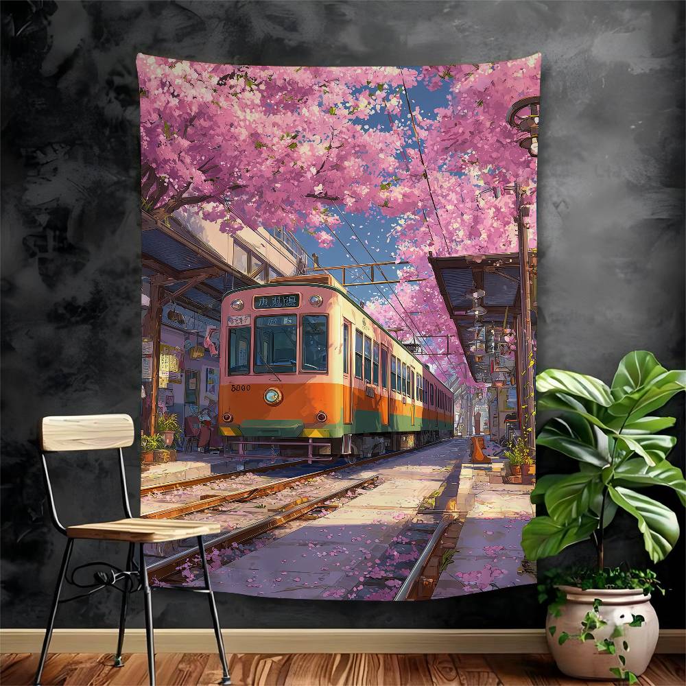 Japanese Street Train Scenery Sakura Cartoon Tapestry Art Science Fiction Room Home Decor Wall Hanging Home Decor 74x94cm(29x37in)
Japanese Street Train Scenery Sakura Cartoon Tapestry Art Science Fiction Room Home Decor Wall Hanging Home Decor 74x94cm(29x37in)