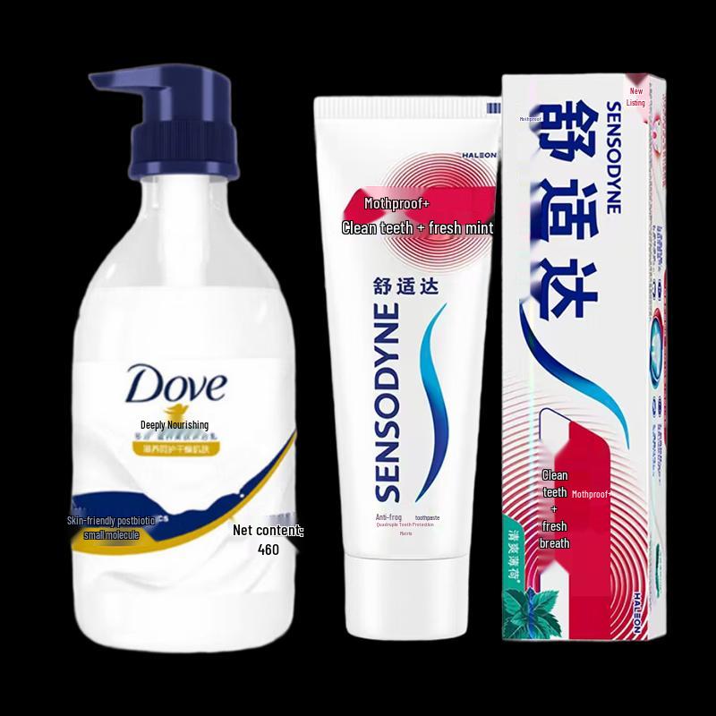 Dove Nourishing Shower Gel & Sensodyne Cool Mint Toothpaste Bundle
Dove Nourishing Shower Gel & Sensodyne Cool Mint Toothpaste Bundle