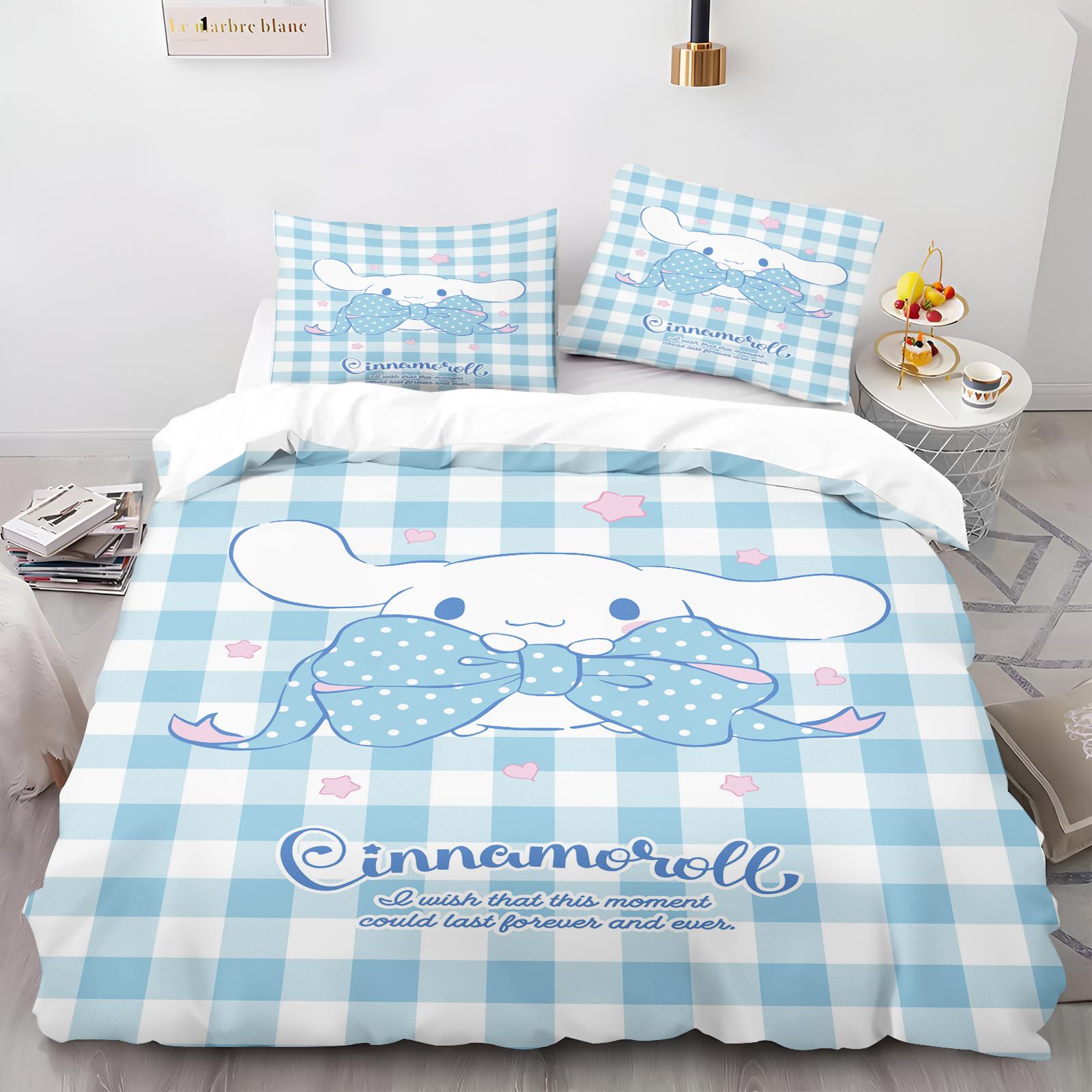 Мультяшна підодіяльник Cinnamoroll Набір наволочок для дому Доросла спальня Дитячий ковдра Постільна білизна 140x210cm&set
Мультяшна підодіяльник Cinnamoroll Набір наволочок для дому Доросла спальня Дитячий ковдра Постільна білизна 140x210cm&set