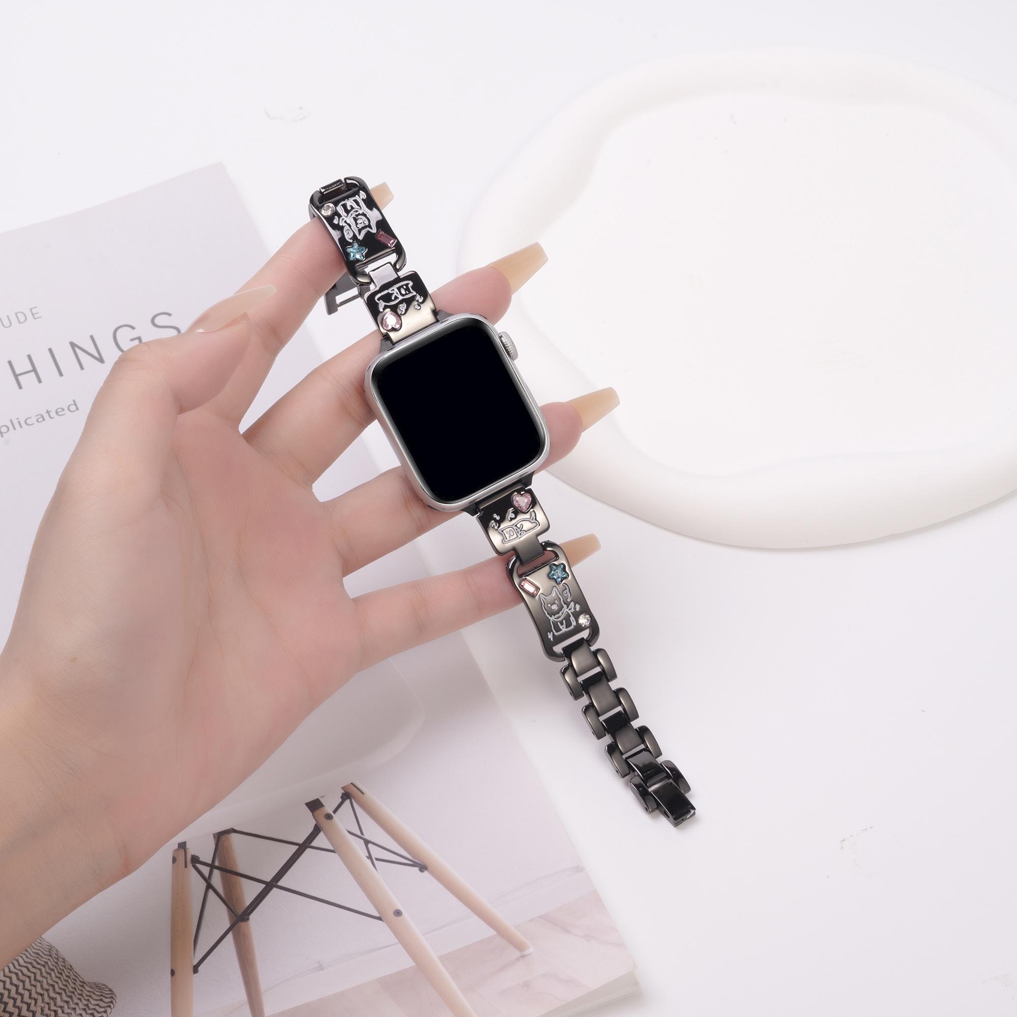 Metal Strap for Apple Watch Series 10 9 8 7 SE 6 5 4 3 2 1 42mm 41mm 40mm 38mm Watch Band Dog Pattern Black
Metal Strap for Apple Watch Series 10 9 8 7 SE 6 5 4 3 2 1 42mm 41mm 40mm 38mm Watch Band Dog Pattern Black