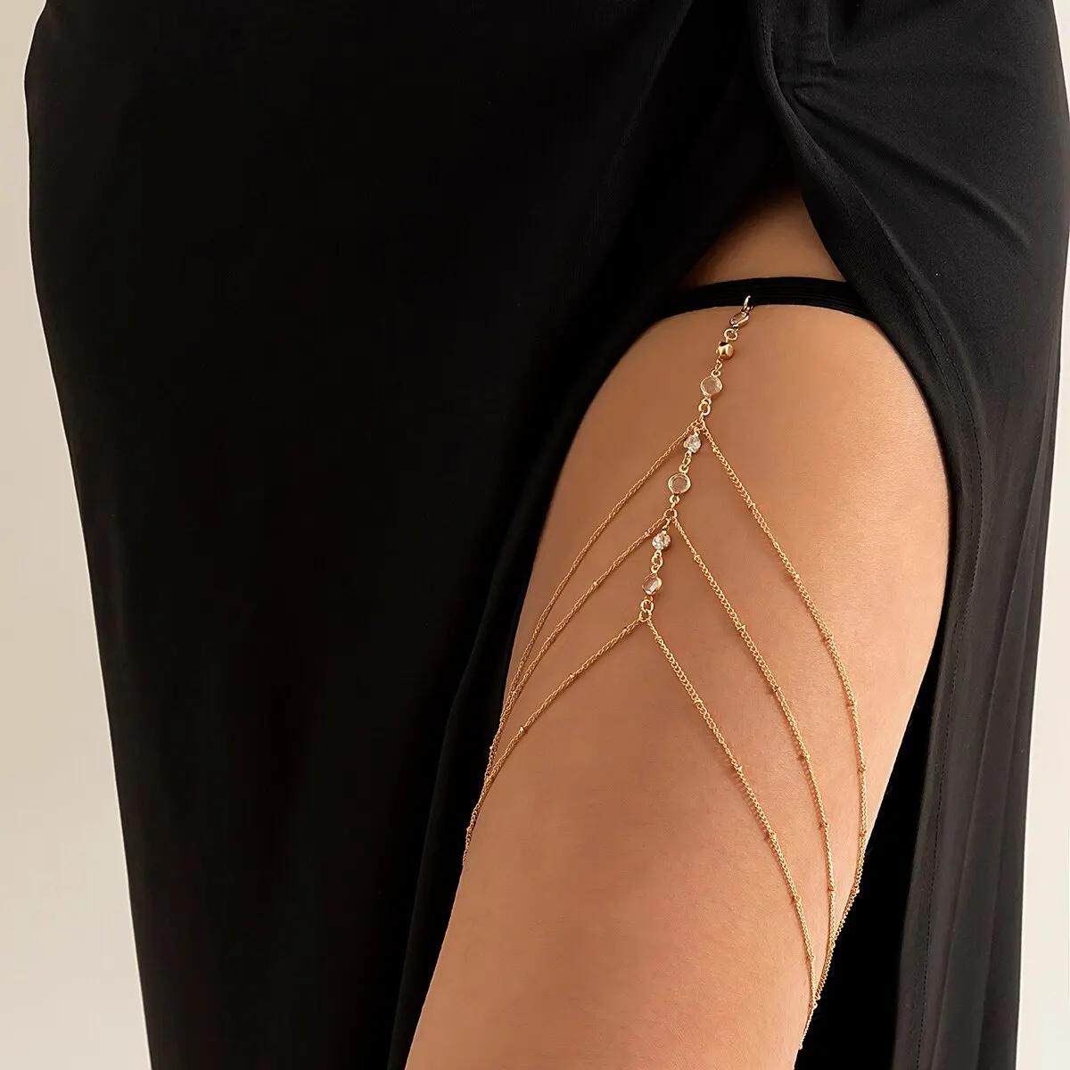 Women Summer Sexy Tassel Multilayer Adjustable Elastic Band Crystal Thigh Chain Body Jewelry Dress Decorate
Women Summer Sexy Tassel Multilayer Adjustable Elastic Band Crystal Thigh Chain Body Jewelry Dress Decorate