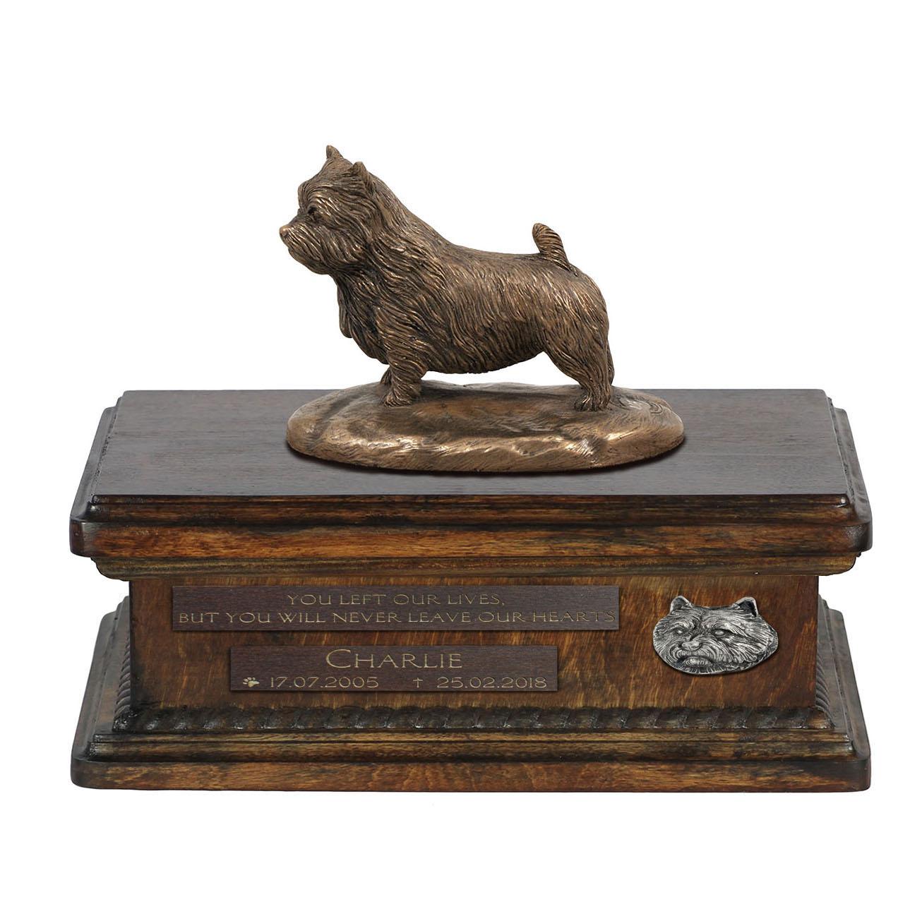 Norwich Terrier - urn for dog ashes, personalized urn with a statue, wooden urn with a dog by Art-Dog brand коричневий
Norwich Terrier - urn for dog ashes, personalized urn with a statue, wooden urn with a dog by Art-Dog brand коричневий