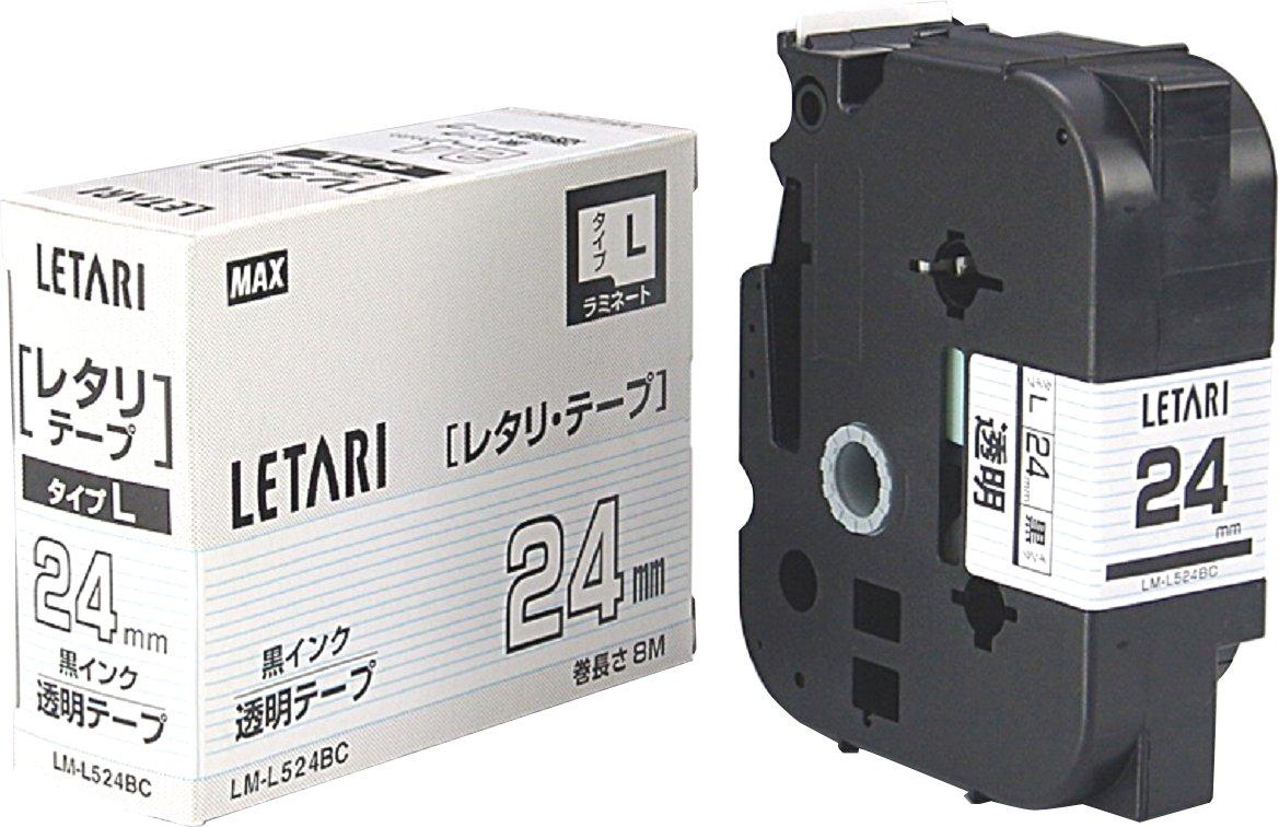 Max Bepop Mini Tape 24mm transparent with black Cassette, width, text, LM-L524BC
Max Bepop Mini Tape 24mm transparent with black Cassette, width, text, LM-L524BC