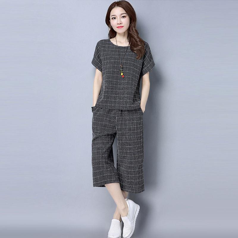 women s Plaid Short Sleeve Top Capri Wide Leg Pants Two Piece Set Plus Size Casual Summer Co‑ord Outfit L
women s Plaid Short Sleeve Top Capri Wide Leg Pants Two Piece Set Plus Size Casual Summer Co‑ord Outfit L