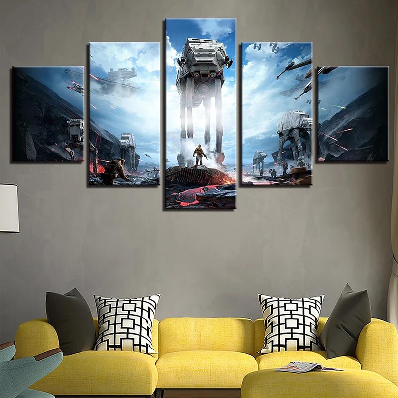 5 шт., холст, искусство, постеры с фильмами Star Battlefront, картины для гостиной, HD настенные картины, принты, настенная роспись для спальни, домашний декор
5 шт., холст, искусство, постеры с фильмами Star Battlefront, картины для гостиной, HD настенные картины, принты, настенная роспись для спальни, домашний декор