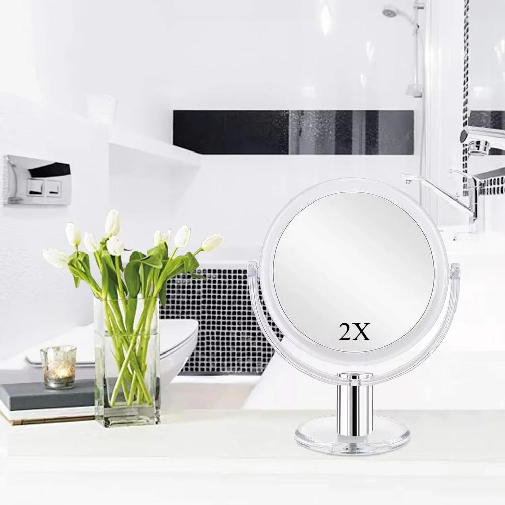 Увеличительное зеркало для макияжа, двухстороннее прозрачное 1X/2X косметическое зеркало для макияжа с подставкой и вращением на 360° чистый
Увеличительное зеркало для макияжа, двухстороннее прозрачное 1X/2X косметическое зеркало для макияжа с подставкой и вращением на 360° чистый