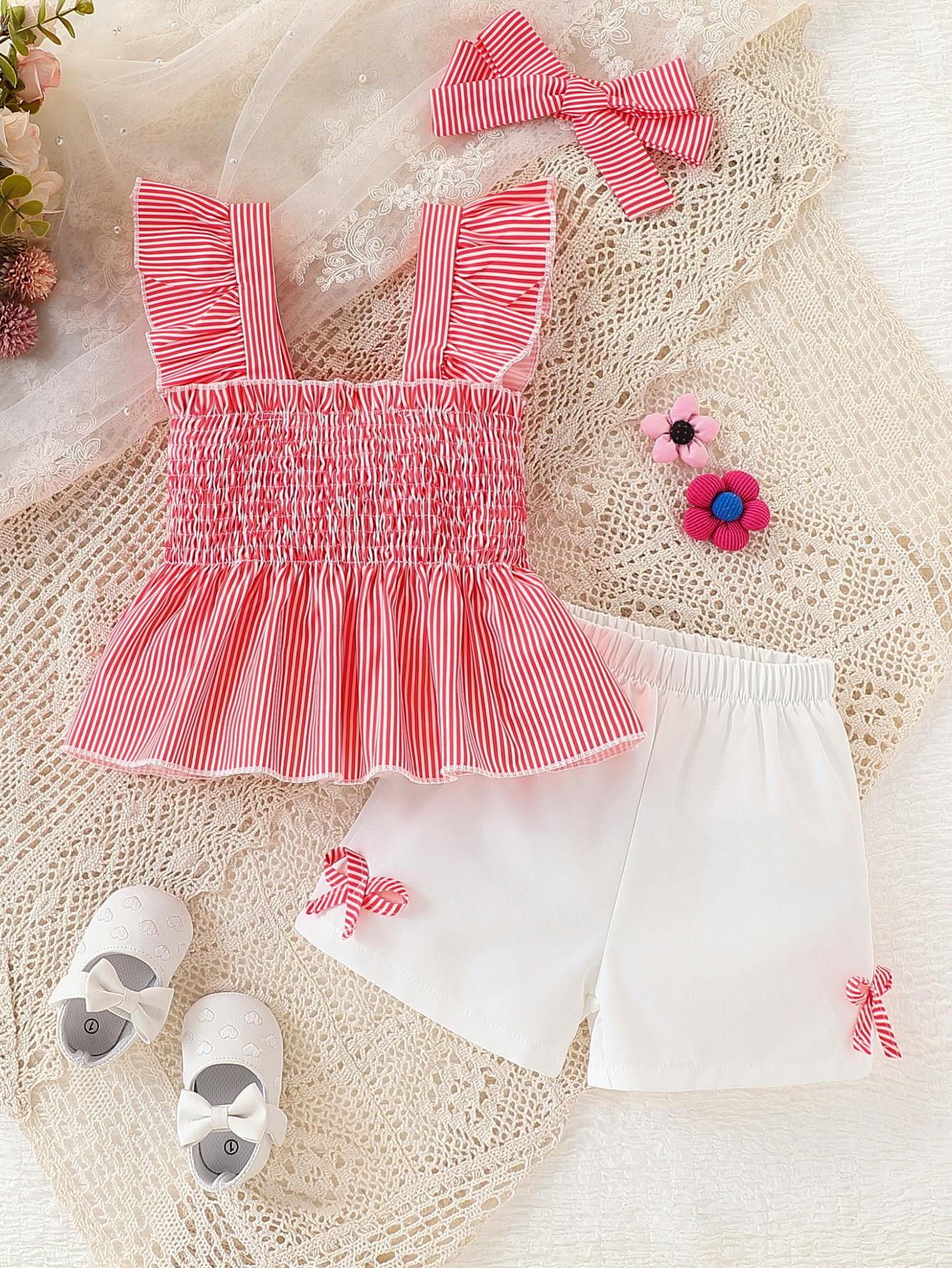 Girls Summer Outfit Set 1-8Y Blue Stripe Ruffle Sleeve Top Shorts with Headband 3PCS Kids Clothing for Toddler Girl 6Y червоний
Girls Summer Outfit Set 1-8Y Blue Stripe Ruffle Sleeve Top Shorts with Headband 3PCS Kids Clothing for Toddler Girl 6Y червоний