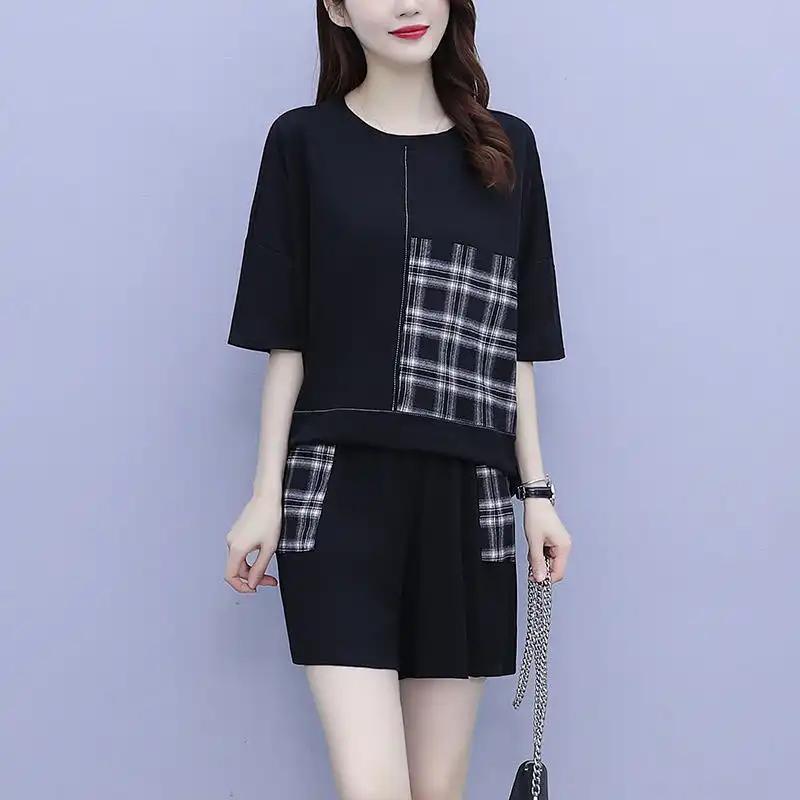 Womens Black Plaid Patchwork Short-Sleeve Top & Shorts Set L чёрный
Womens Black Plaid Patchwork Short-Sleeve Top & Shorts Set L чёрный
