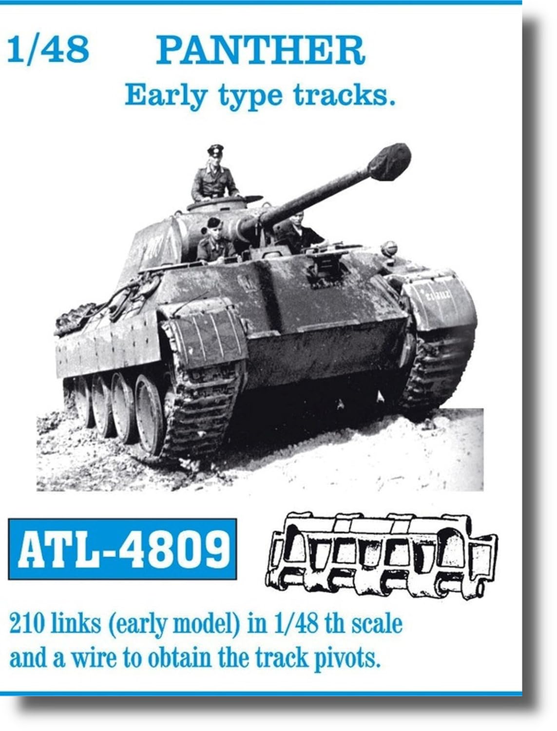 Friul Model Metal Movable Track Series Early Type Track for German Panther Tank Plastic Model Parts 1/48 (D Type) ATL-4809
Friul Model Metal Movable Track Series Early Type Track for German Panther Tank Plastic Model Parts 1/48 (D Type) ATL-4809