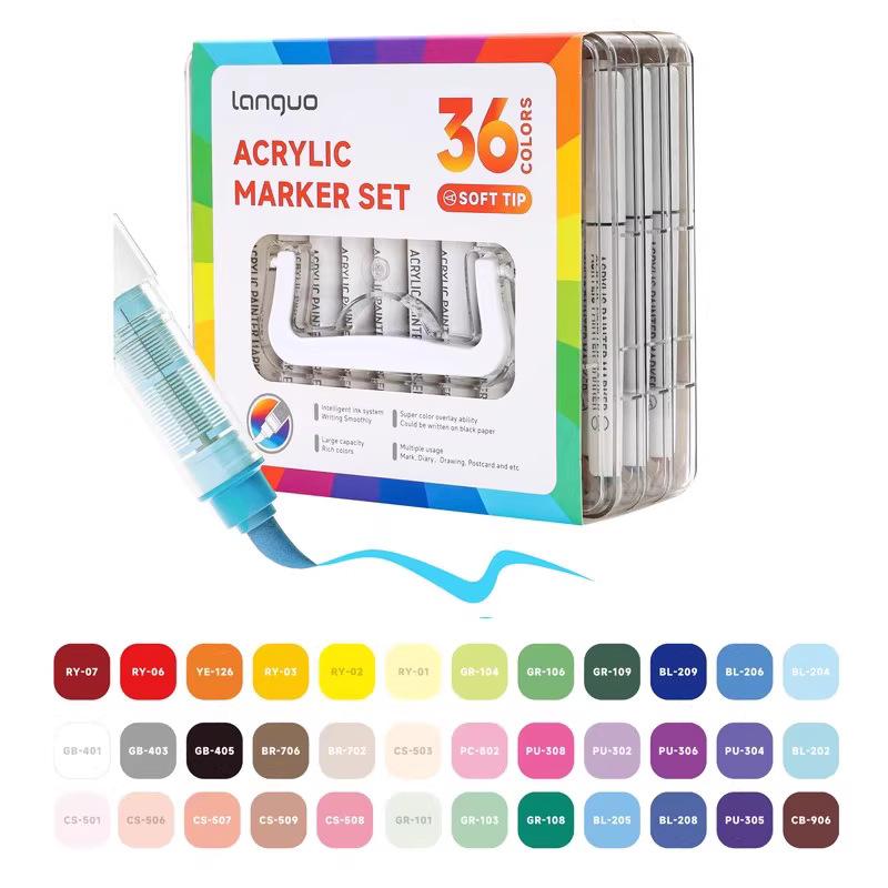 LANGUO 24/36/48/60Colors/box Direct Liquid Acrylic Paint Marker Pens Set Color Marker Pen for DIY Painting Drawing Ceramic Glass
LANGUO 24/36/48/60Colors/box Direct Liquid Acrylic Paint Marker Pens Set Color Marker Pen for DIY Painting Drawing Ceramic Glass