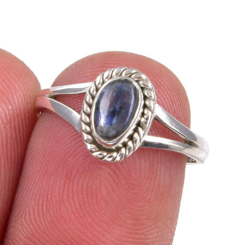 Natural Kyanite Gemstone Handmade 925 Sterling Silver Jewelry Ring Size 6 J0Z06