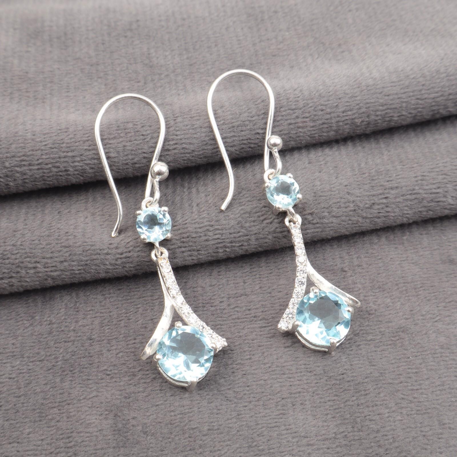 Sky Blue Topaz Gemstone 925 Solid Silver Jewelry Zircon Earrings 1.84 For Gift CZE-9-4
Sky Blue Topaz Gemstone 925 Solid Silver Jewelry Zircon Earrings 1.84 For Gift CZE-9-4