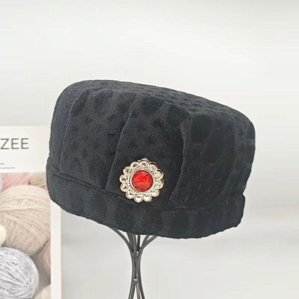 Thickened Mom Cap Imitation Stones Decor Windproof Caps Fashion Grandma Headwear for Autumn Winter
Thickened Mom Cap Imitation Stones Decor Windproof Caps Fashion Grandma Headwear for Autumn Winter