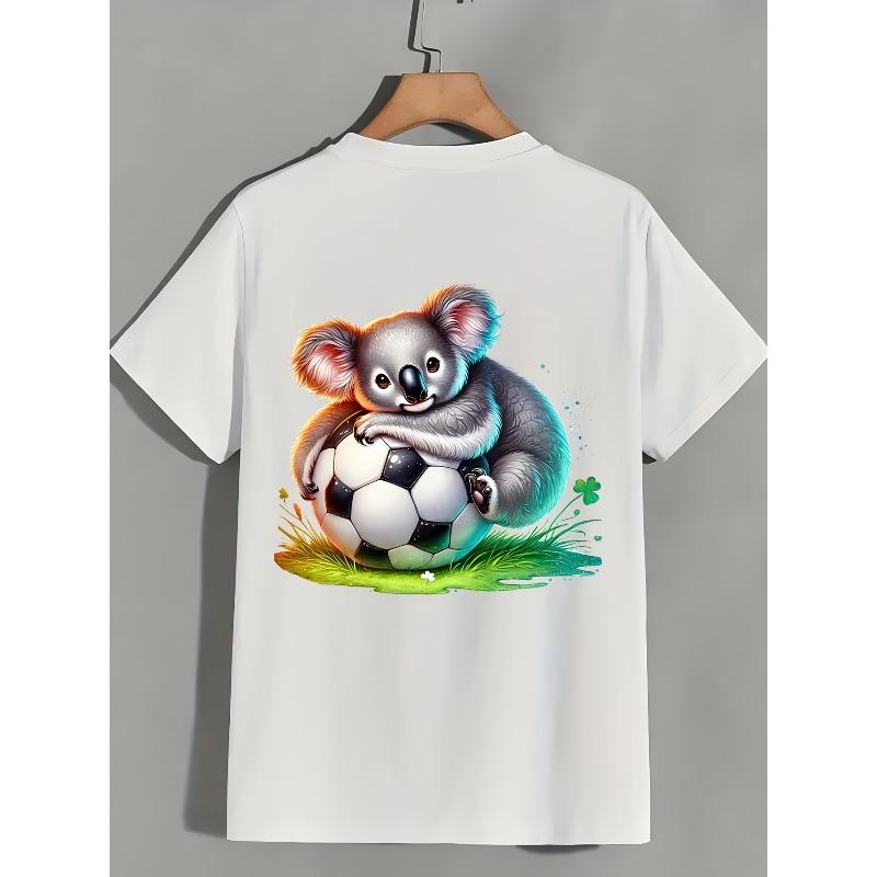 European sizes Men Koala Soccer T-Shirt - Koala & Soccer Print, Casual Round Neck Tee Suitable for Family Gatherings, Office Events S белый
European sizes Men Koala Soccer T-Shirt - Koala & Soccer Print, Casual Round Neck Tee Suitable for Family Gatherings, Office Events S белый