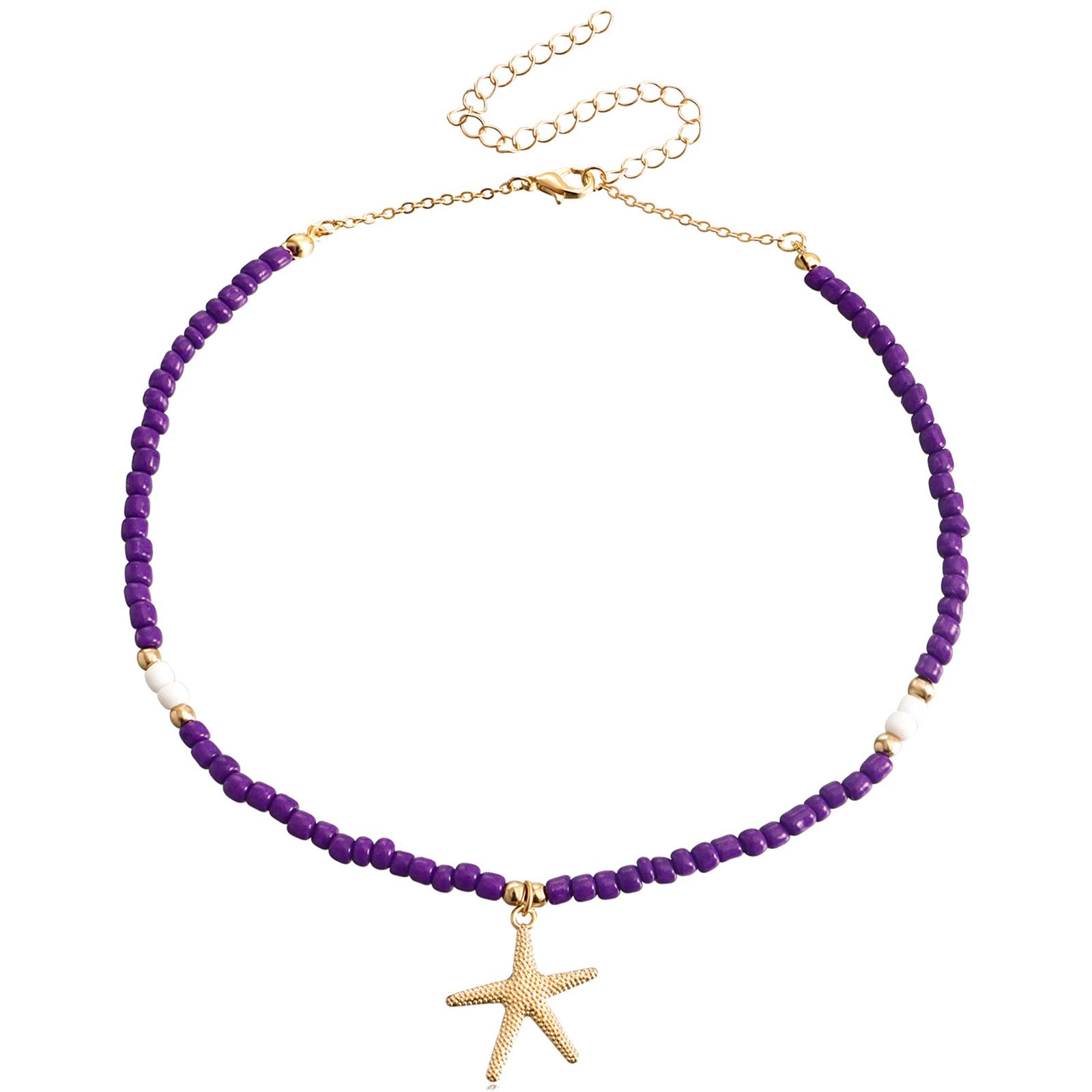 Beach Starfish Pendant Necklace Temperament Choker Fashion Jewelry Clavicle Chain Bohemian Beaded Charm Necklace 1 фиолетовый
Beach Starfish Pendant Necklace Temperament Choker Fashion Jewelry Clavicle Chain Bohemian Beaded Charm Necklace 1 фиолетовый
