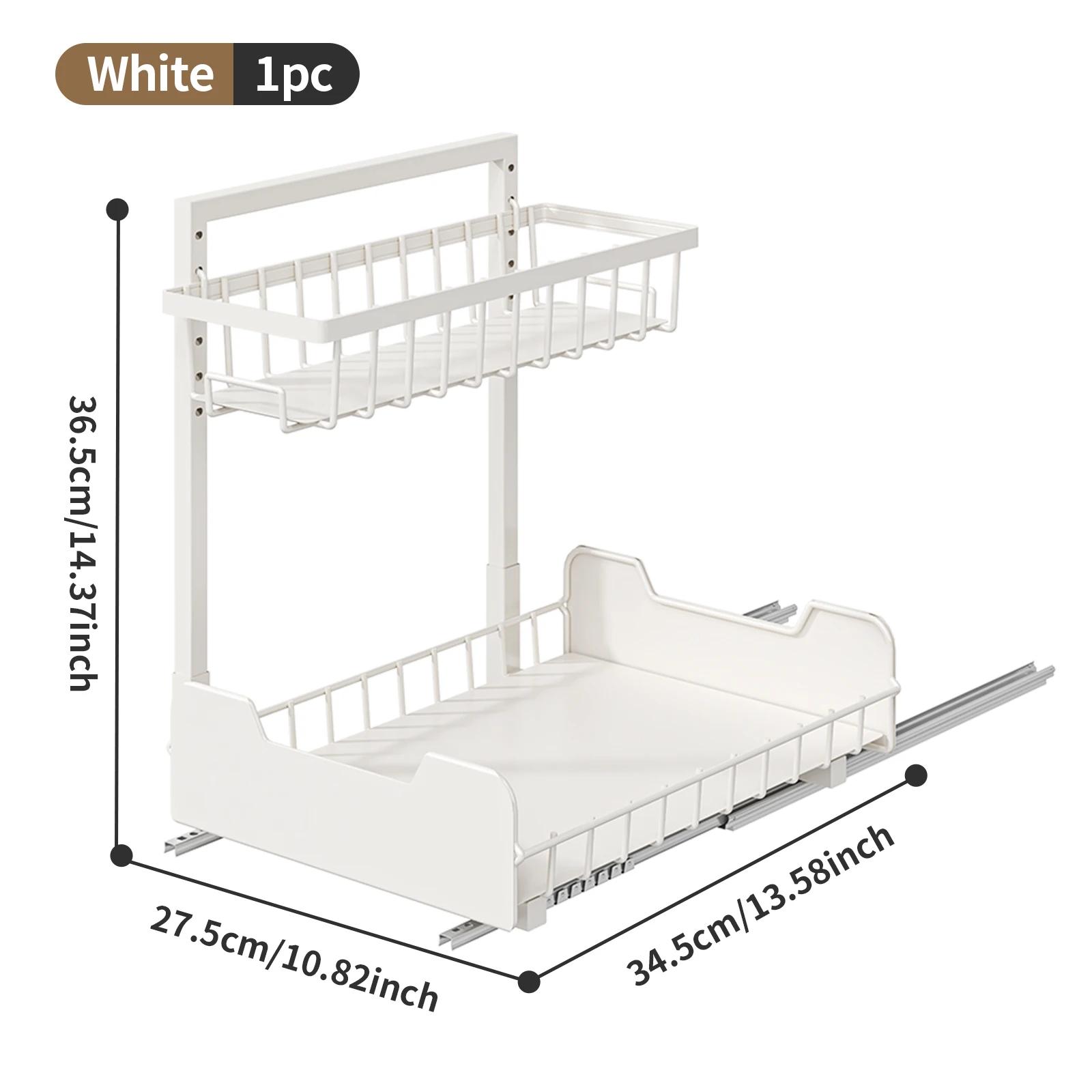 L-shaped slanted pull-out basket, slide-out cabinet organizer with telescopic rails, under-sink storage for kitchen supplies 2-tier
L-shaped slanted pull-out basket, slide-out cabinet organizer with telescopic rails, under-sink storage for kitchen supplies 2-tier