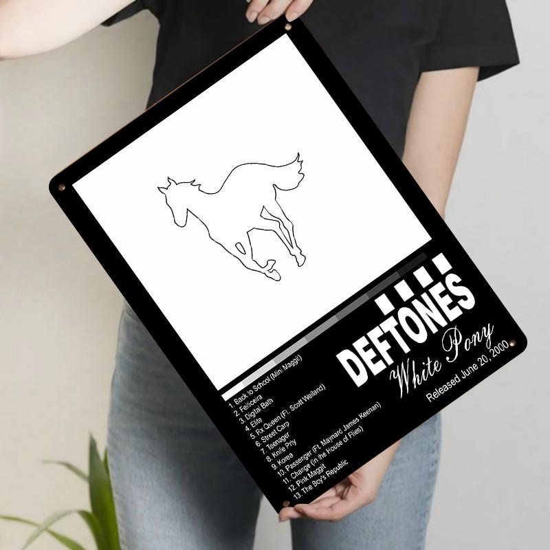 Deftones White Pony Album Cover Metal Wall Art Rock Music Decor for Bedroom Living Room 20x30cm(7.8x11.8inch)
Deftones White Pony Album Cover Metal Wall Art Rock Music Decor for Bedroom Living Room 20x30cm(7.8x11.8inch)