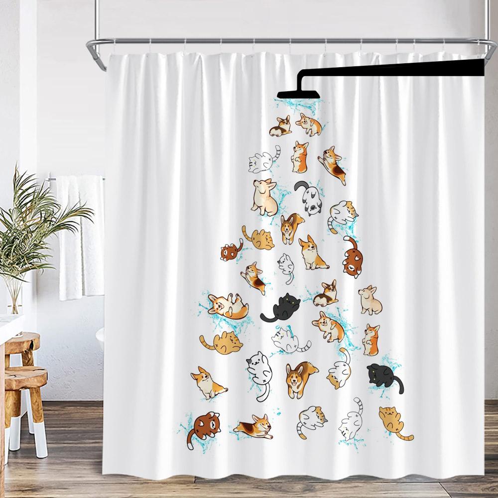 Funny Animal Cartoon Shower Curtain Ocean Life Dog Bathing Cat Kid Bathroom Decor Children Polyester Bath Curtain with Hooks 120x180cm-47x70in
Funny Animal Cartoon Shower Curtain Ocean Life Dog Bathing Cat Kid Bathroom Decor Children Polyester Bath Curtain with Hooks 120x180cm-47x70in
