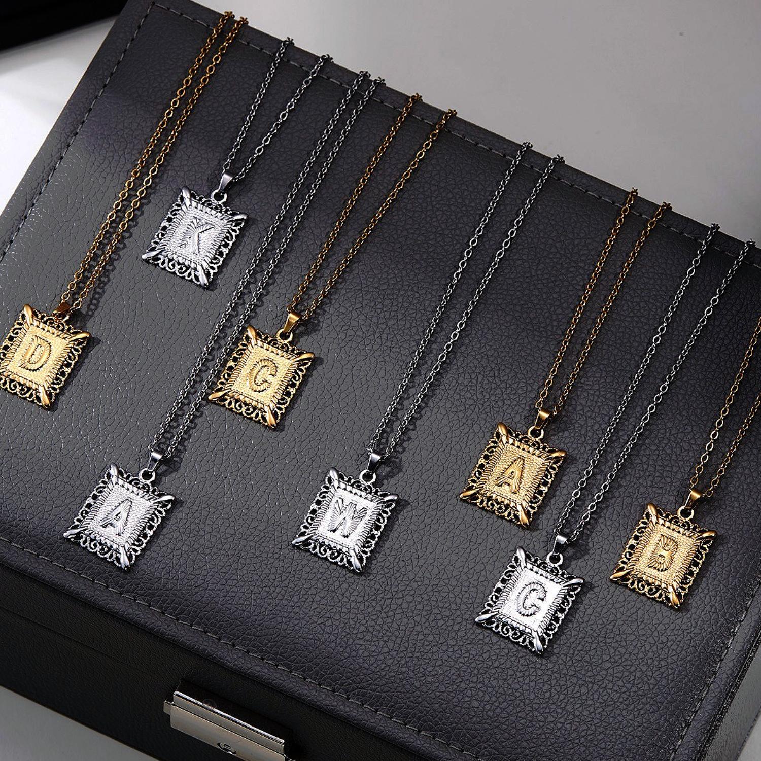 Stainless Steel 26 Letter Necklace Titanium Steel Square Letter Hollow Letter Pendant Jewelry
Stainless Steel 26 Letter Necklace Titanium Steel Square Letter Hollow Letter Pendant Jewelry