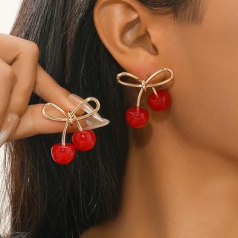 The New Personalized Creative Hollow Bow Cherry Drop Earrings Women s Fashion Trend Hundred with Accessories Zircon
The New Personalized Creative Hollow Bow Cherry Drop Earrings Women s Fashion Trend Hundred with Accessories Zircon
