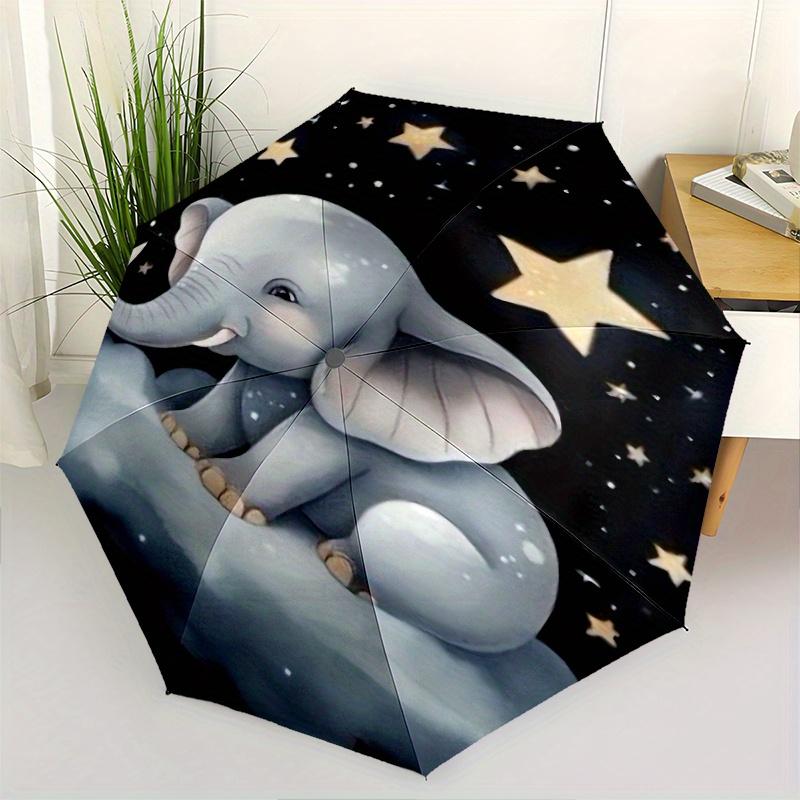 Elephant night sky stars Automatic Folding Umbrella Simple 8 Rib Design, Bright Cartoon Pattern, Durable Iron Frame, Suitable For Travel, O
Elephant night sky stars Automatic Folding Umbrella Simple 8 Rib Design, Bright Cartoon Pattern, Durable Iron Frame, Suitable For Travel, O