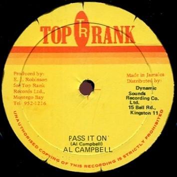 12inch Record AL CAMPBELL Pass It On VPTRR026 Top Rank Jamaica Reggae Ska Dub Used
12inch Record AL CAMPBELL Pass It On VPTRR026 Top Rank Jamaica Reggae Ska Dub Used