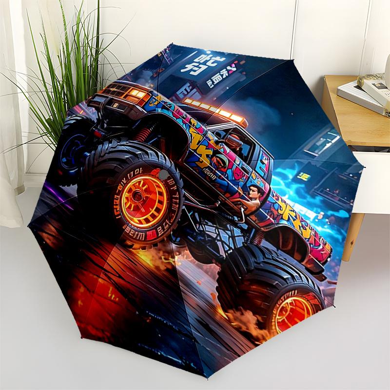 Monster Truck Themed Travel Umbrella 8 Ribs Automatic Opening and Closing, Portable Folding Design, Compact and Stylish Umbrella Suitable fo
Monster Truck Themed Travel Umbrella 8 Ribs Automatic Opening and Closing, Portable Folding Design, Compact and Stylish Umbrella Suitable fo