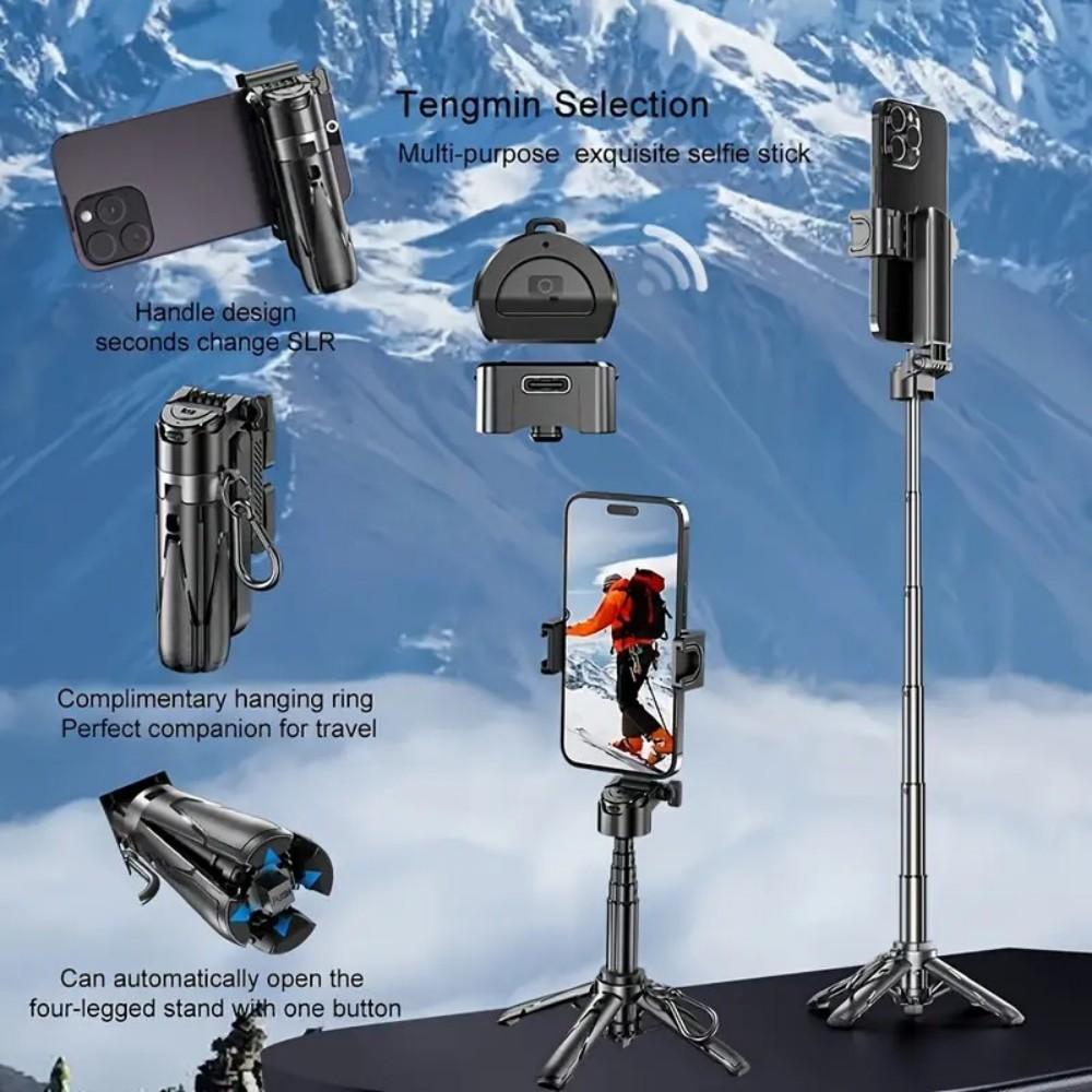 Mobile Phone Selfie Stick 3 in 1 Phone Stand Tripod with Detachable Remote Mini Self-timer Stick for Vlog Live Broadcast чёрный
Mobile Phone Selfie Stick 3 in 1 Phone Stand Tripod with Detachable Remote Mini Self-timer Stick for Vlog Live Broadcast чёрный