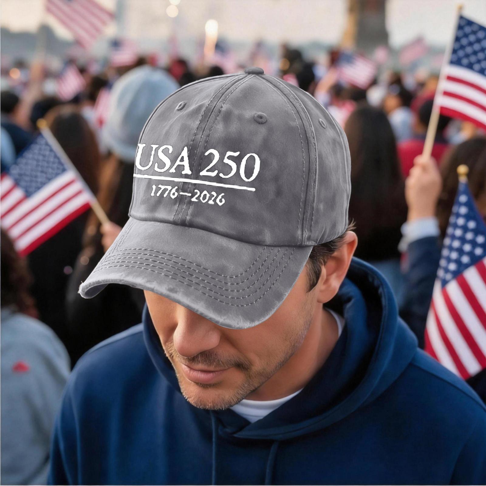 Distressed Washed Casual Baseball Cap with Embroidered USA 250 and Date Elements Adjustable Strap Unisex Hat for Everyday Wear One Size
Distressed Washed Casual Baseball Cap with Embroidered USA 250 and Date Elements Adjustable Strap Unisex Hat for Everyday Wear One Size