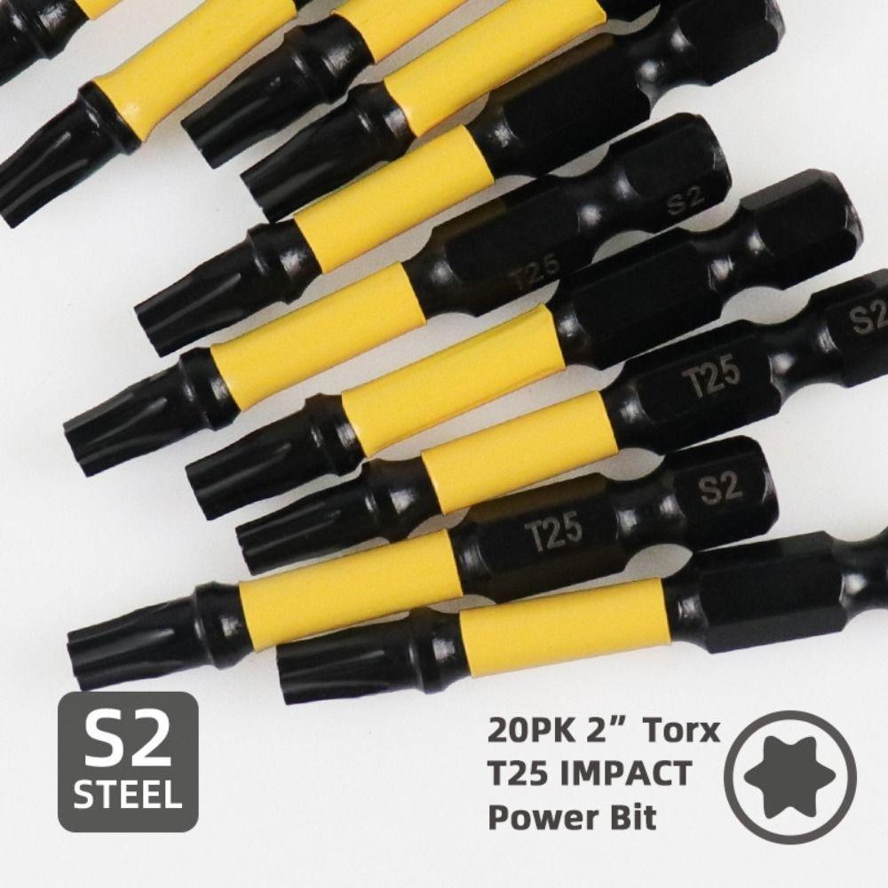 20 PCS Torx T25 Impact Power Bit Strong Magnetic Magnetic Torx Head Electric Impact Driver Screw жовтий
20 PCS Torx T25 Impact Power Bit Strong Magnetic Magnetic Torx Head Electric Impact Driver Screw жовтий