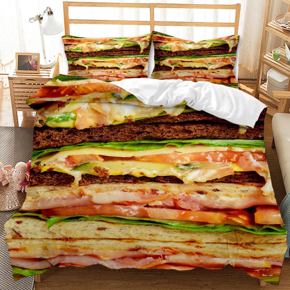 Вкусная еда пончик пицца из трех частей 3D цифровая печать пододеяльник наволочка постельное белье 90*190
Вкусная еда пончик пицца из трех частей 3D цифровая печать пододеяльник наволочка постельное белье 90*190