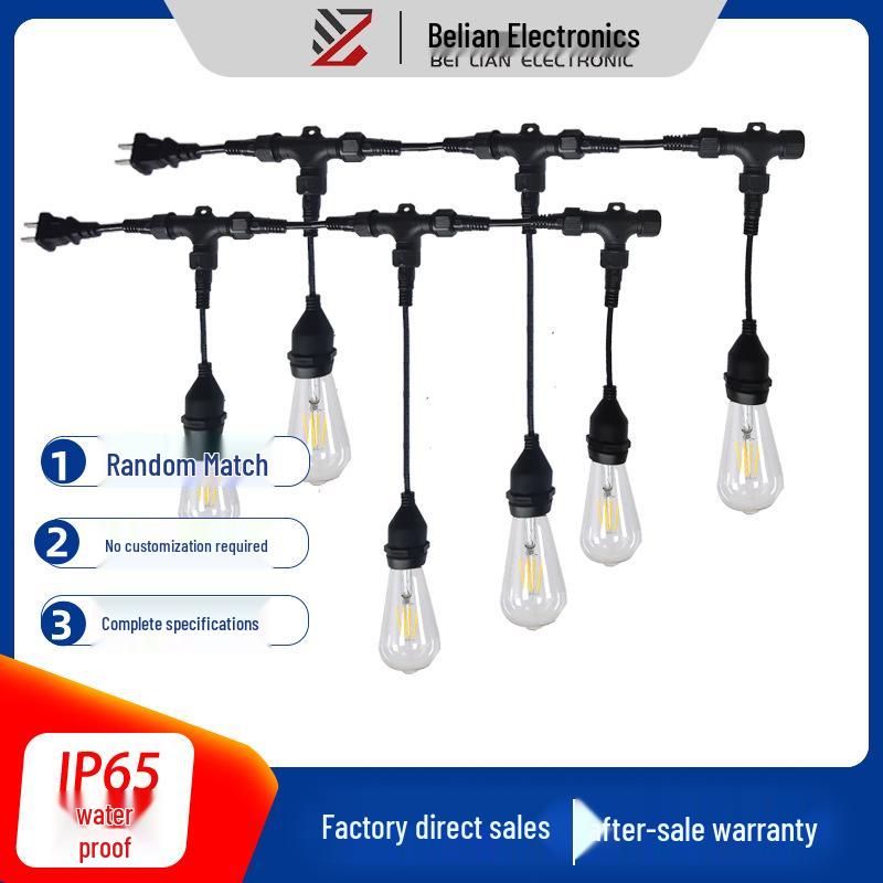 Винтажные водонепроницаемые уличные гирлянды с Т-образным соединителем, патрон E27, идеально подходят для свадеб во дворе Double Male Head 2m
Винтажные водонепроницаемые уличные гирлянды с Т-образным соединителем, патрон E27, идеально подходят для свадеб во дворе Double Male Head 2m