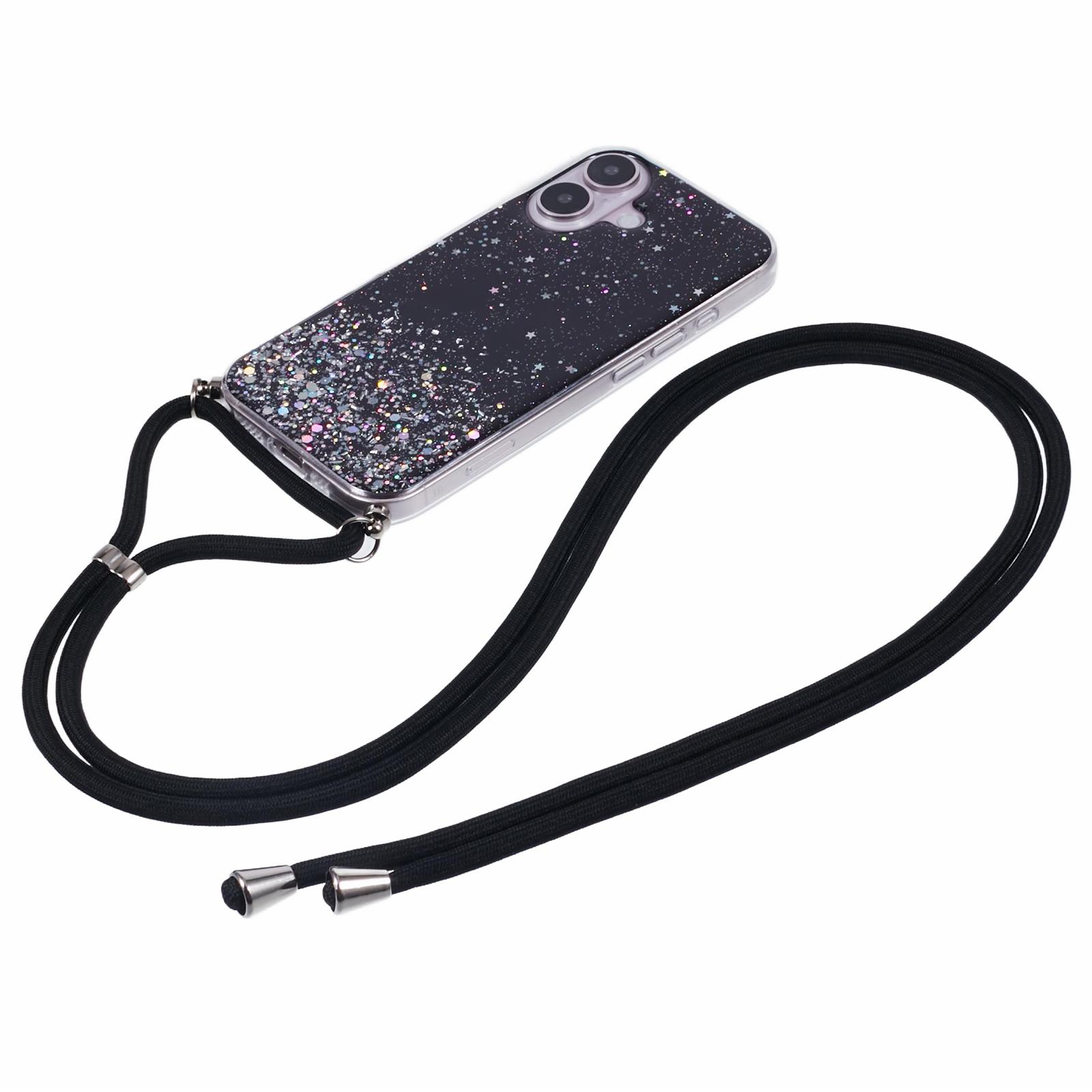 AW Series For iPhone 16 Plus Case Soft TPU Sparkle Epoxy Phone Cover with Lanyard Black
AW Series For iPhone 16 Plus Case Soft TPU Sparkle Epoxy Phone Cover with Lanyard Black
