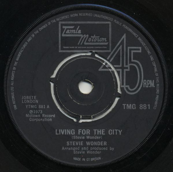 7inch Record STEVIE WONDER - Living For The City / Visions TMG881 Tamla Motown 1973 UK Soul/Funk Used
7inch Record STEVIE WONDER - Living For The City / Visions TMG881 Tamla Motown 1973 UK Soul/Funk Used