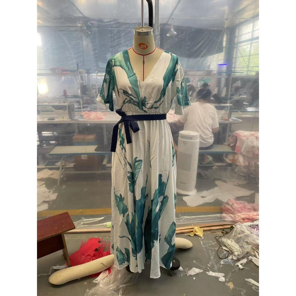 Women S V-Neck Digital Printing String Short Sleeve Dress Long Dress XXL
Women S V-Neck Digital Printing String Short Sleeve Dress Long Dress XXL