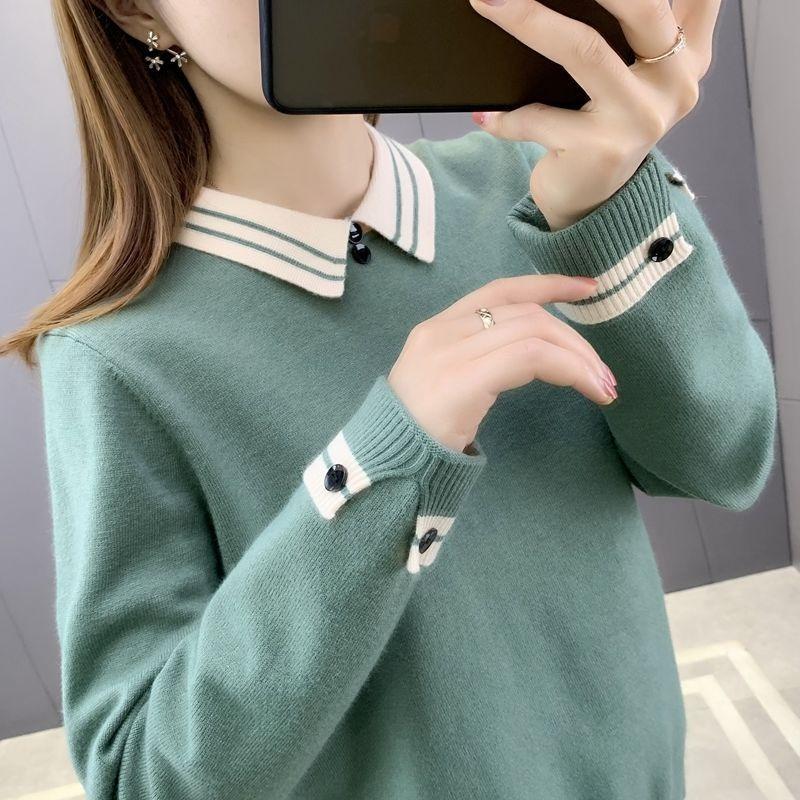Spring and autumn bottoming shirt women s lapel top large size loose versatile doll collar knitted sweater fashionable and casual XXL зелений
Spring and autumn bottoming shirt women s lapel top large size loose versatile doll collar knitted sweater fashionable and casual XXL зелений