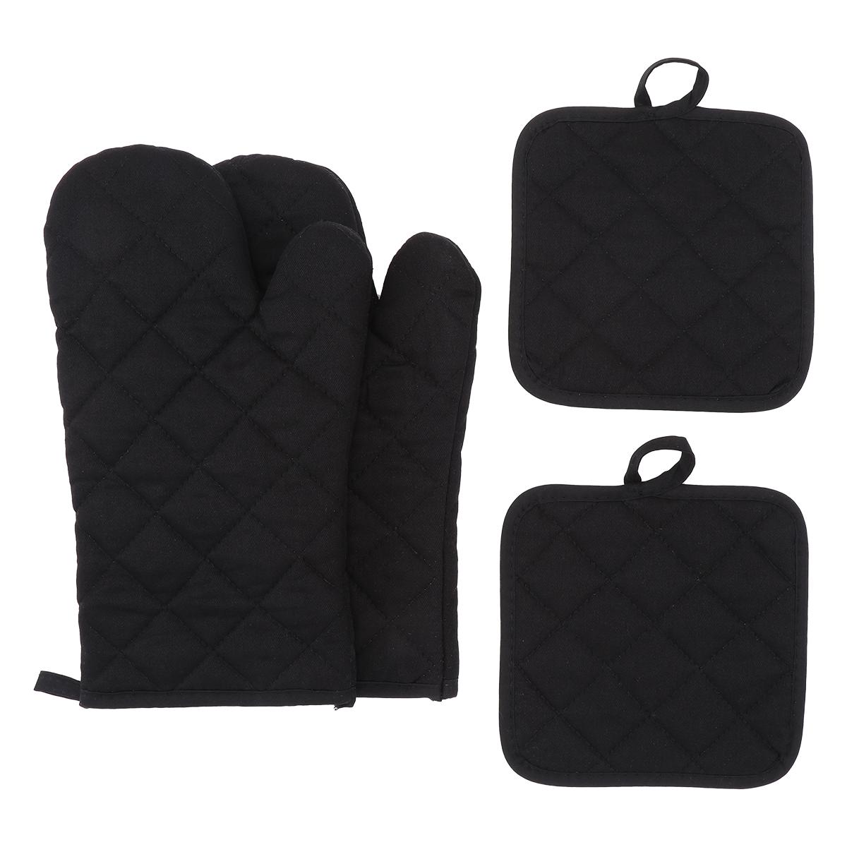 Oven glove four piece set, insulated, heat-resistant, microwave oven gloves, kitchen cooking insulated gloves, baking tools чорний
Oven glove four piece set, insulated, heat-resistant, microwave oven gloves, kitchen cooking insulated gloves, baking tools чорний