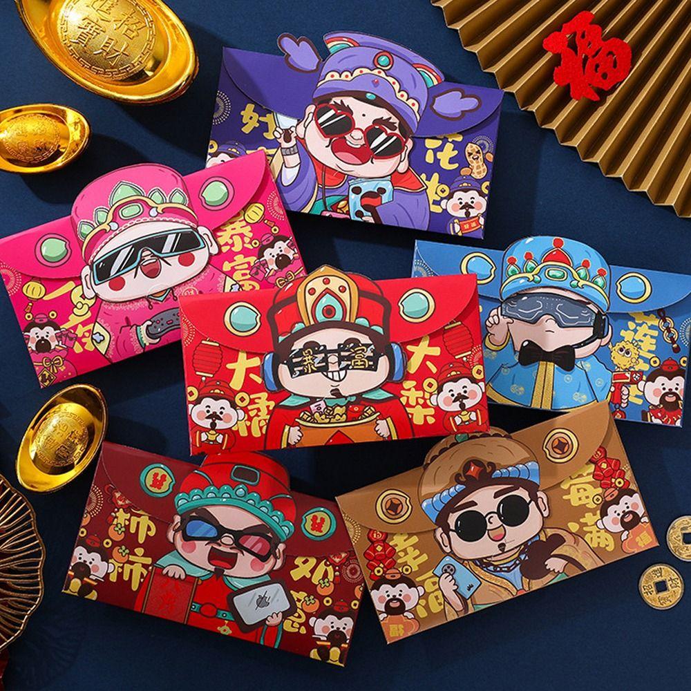6pcs Chinese Style God of Wealth Money Pocket Traditional Lucky Money Packets Bonus 6pcs
6pcs Chinese Style God of Wealth Money Pocket Traditional Lucky Money Packets Bonus 6pcs