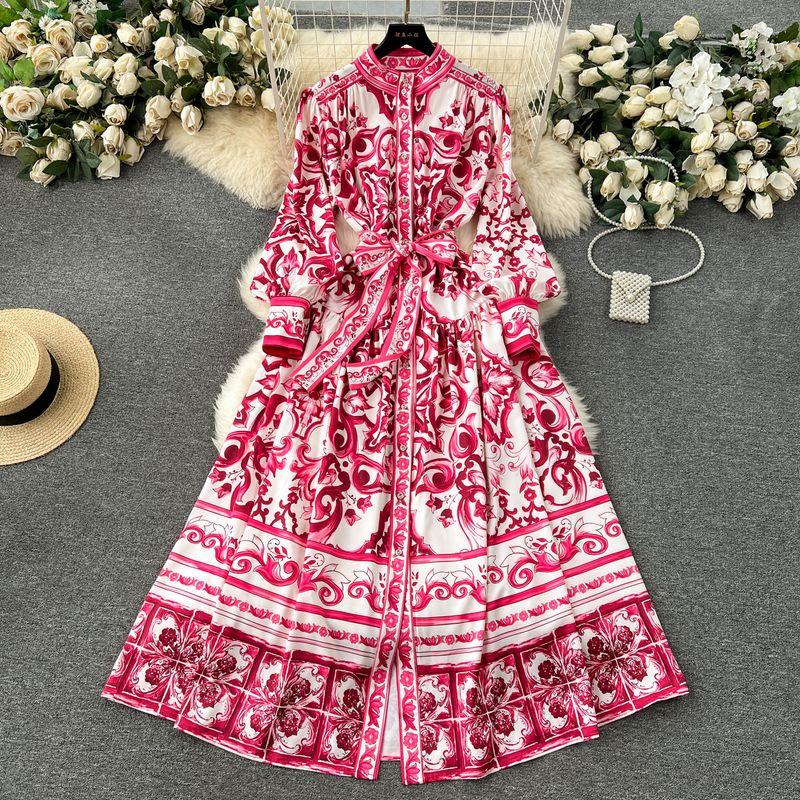 Spring Graceful Stand Collar Breasted Silm Long Dress Red M
Spring Graceful Stand Collar Breasted Silm Long Dress Red M