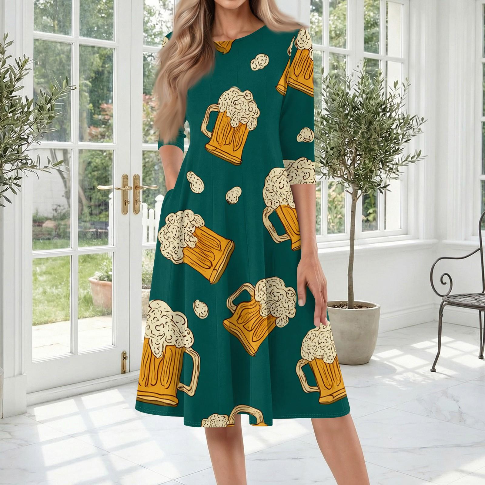 Women s Casual Mid-Length Dress Three Quarter Sleeve Round Neck Printed Loose Fit Comfortable Fabric Suitable for Daily Wear XXL
Women s Casual Mid-Length Dress Three Quarter Sleeve Round Neck Printed Loose Fit Comfortable Fabric Suitable for Daily Wear XXL