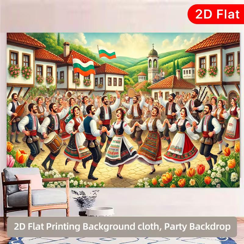 2D Bulgarian Folk Dance Backdrop, Traditional Costumes & Village Photography Banner 47.2x31.5inch/120*80cm
2D Bulgarian Folk Dance Backdrop, Traditional Costumes & Village Photography Banner 47.2x31.5inch/120*80cm
