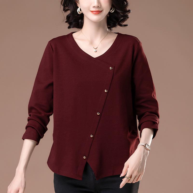 Women s Plus Size V-Neck Long Sleeve Loose T-Shirt for Spring & Autumn - Slimming, Belly-Covering Base Layer (Style 6318) L
Women s Plus Size V-Neck Long Sleeve Loose T-Shirt for Spring & Autumn - Slimming, Belly-Covering Base Layer (Style 6318) L