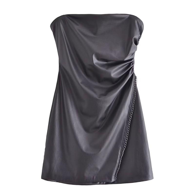 European American Women s Clothing Sexy Babes Backless Chain Imitation Leather Tube Top Dress M чорний
European American Women s Clothing Sexy Babes Backless Chain Imitation Leather Tube Top Dress M чорний