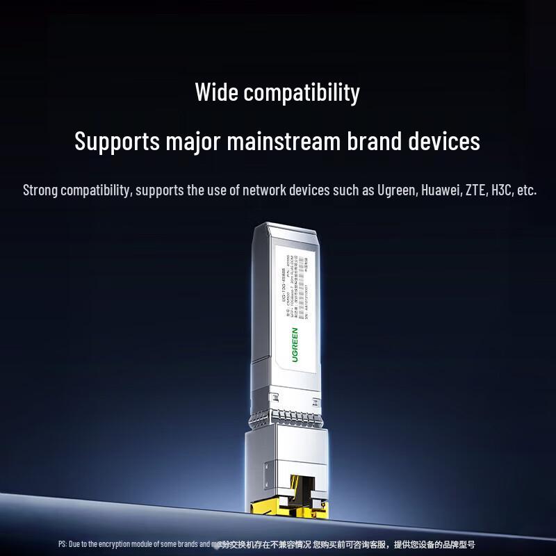 UGREEN 10G SFP+ to RJ45 Ethernet Transceiver Module
UGREEN 10G SFP+ to RJ45 Ethernet Transceiver Module