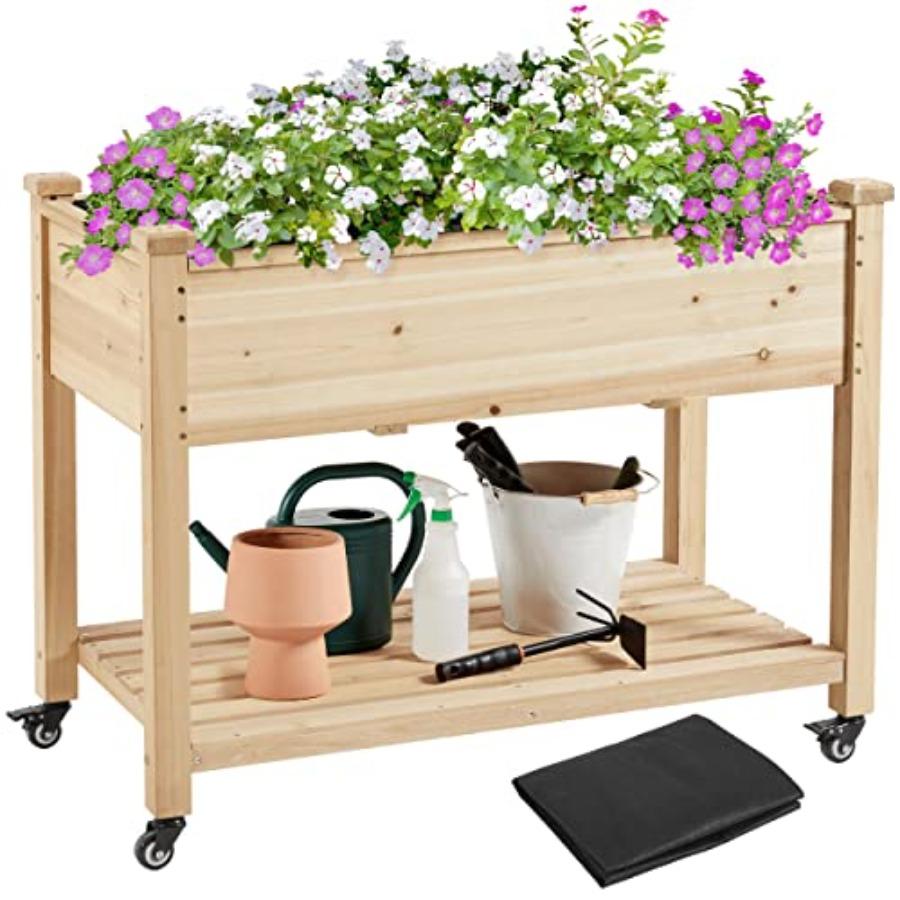 42x23x33in Wooden Raised Garden Bed with Wheels for Growing Herbs and Vegetables Elevated Flower Planter Box in Natural Wood Fi United States
42x23x33in Wooden Raised Garden Bed with Wheels for Growing Herbs and Vegetables Elevated Flower Planter Box in Natural Wood Fi United States