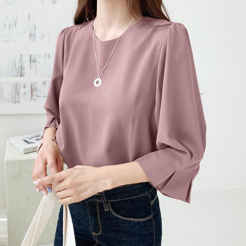 ZANZEA Женская повседневная однотонная свободная блузка с круглым вырезом и рукавом 3/4 5XL
ZANZEA Женская повседневная однотонная свободная блузка с круглым вырезом и рукавом 3/4 5XL