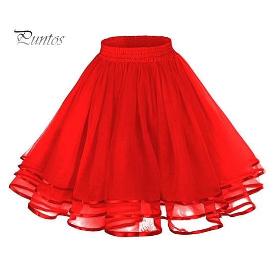 Юбка из тюля в сетку с эластичным поясом, однотонная трехслойная юбка принцессы, юбка длиной до колена для косплея, свадебных вечеринок красный