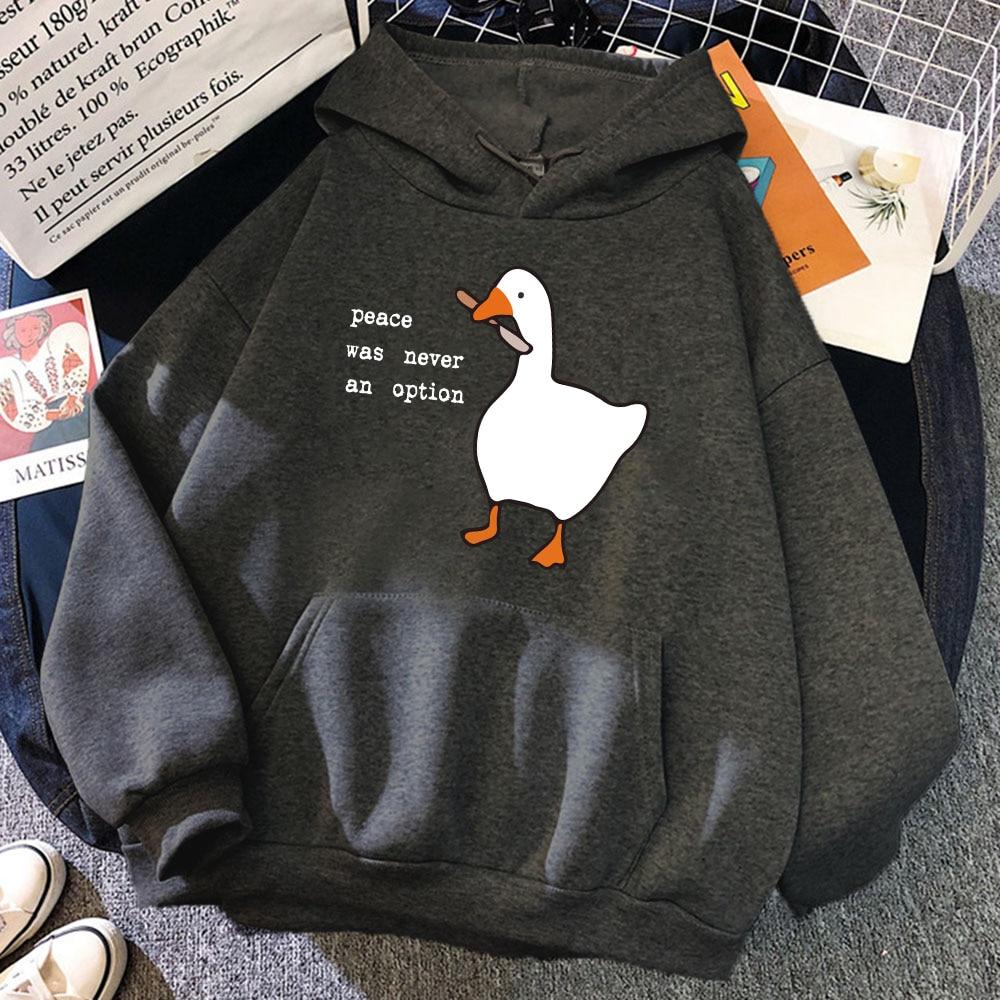 Peace Was Never An Option Goose Printing Unisexs Long Sleeves Cute Casual Pullover Creativity Pocket Warm Clothes Unisex Sweatshirts
Peace Was Never An Option Goose Printing Unisexs Long Sleeves Cute Casual Pullover Creativity Pocket Warm Clothes Unisex Sweatshirts