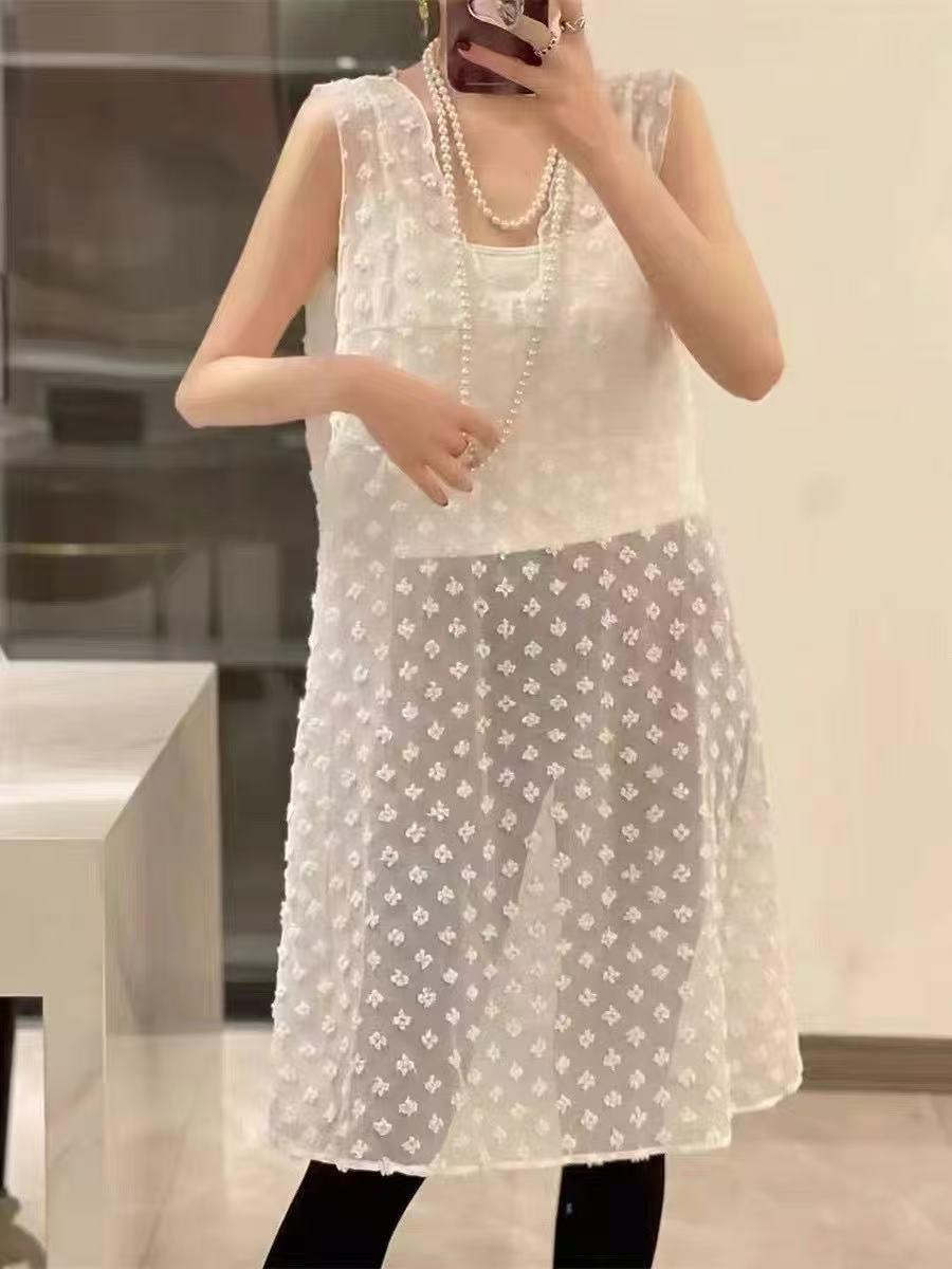 Весеннее платье миди без рукавов из многослойной сетки с цветочным кружевом и прозрачными вставками, 2025 Medium белый
Весеннее платье миди без рукавов из многослойной сетки с цветочным кружевом и прозрачными вставками, 2025 Medium белый